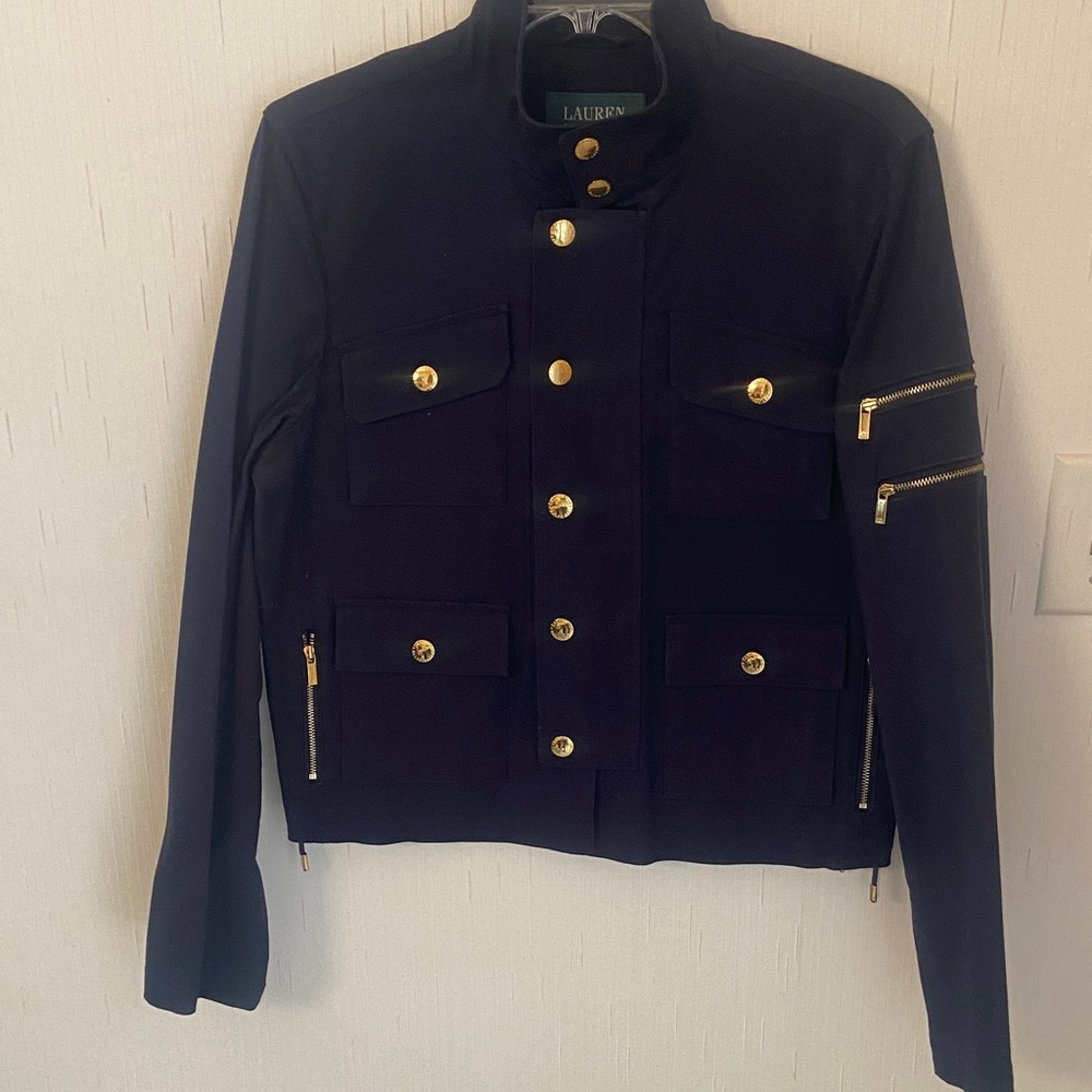 Ralph Lauren Navy Utility Jacket with Gold Accents